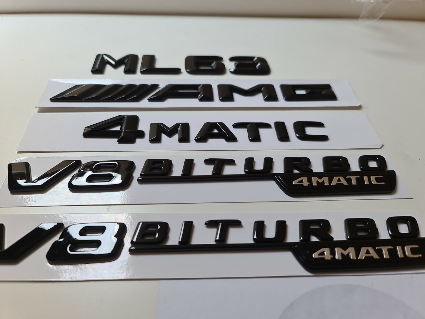 ML63 AMG 4matic v8 Gloss Black Letter Number Rear Boot Badge Emblem FOR Mercedes