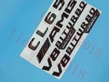 Gloss Black Flat CL65 AMG V8 BITURBO Trunk Embl Badge Sticker for Mercedes Benz
