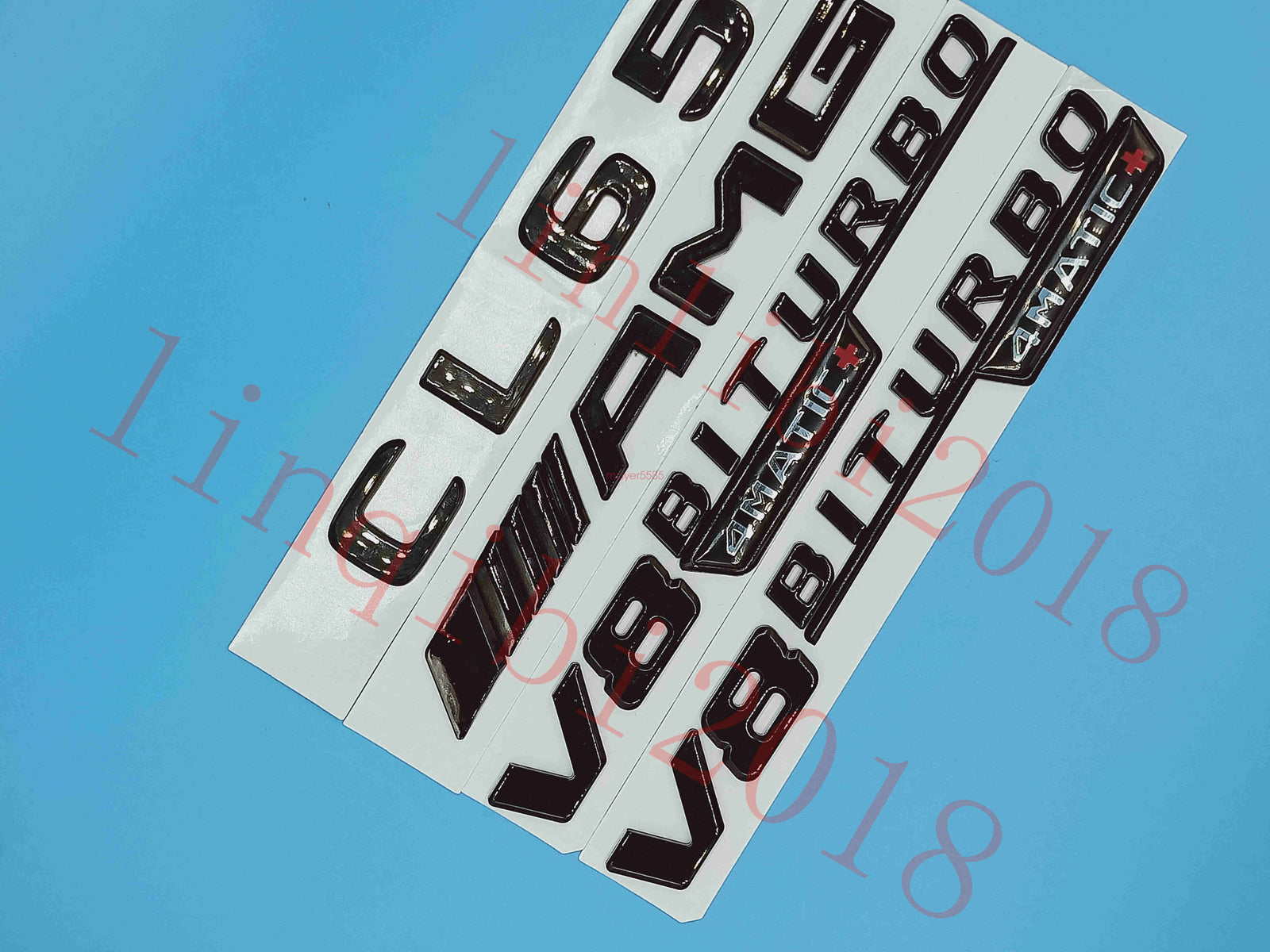Gloss Black Flat CL65 AMG V8 BITURBO Trunk Embl Badge Sticker for Mercedes Benz