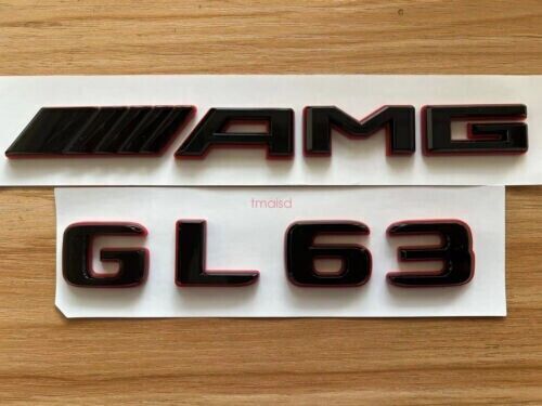 Black RED GL63 AMG V8 BITURBO Emblem Badge Sticker Set For Mercedes