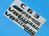 Gloss Black Flat "C63 AMG V8 BITURBO" Trunk Embl Badge Sticker for Mercedes Benz