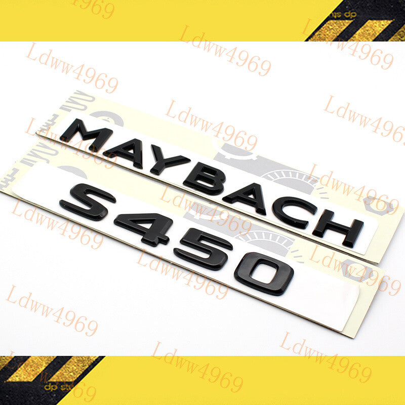 For S-Class W222 S450 Maybach Glossy Black Rear Trunk Emblem Decal Badge Sticker