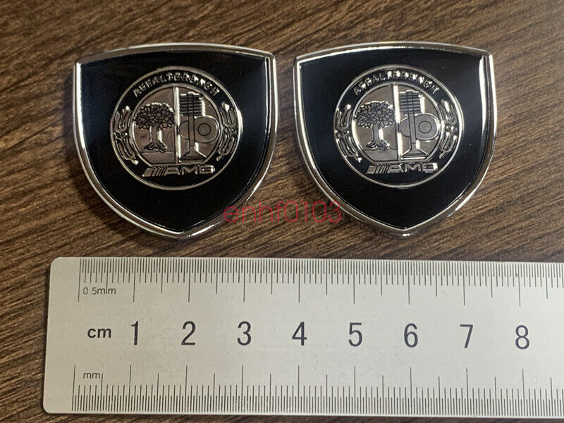 2pcs Black AFFALTERBACH Club 3D Logo FOR Mercedes Benz Car Body Emblem Badge