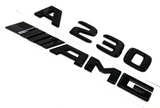 BLACK A230 + AMG FOR MERCEDES REAR TRUNK EMBLEM BADGE NAMEPLATE DECAL NUMBERS