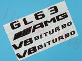Gloss Black Flat GL63 AMG V8 BITURBO Trunk Embl Badge Sticker for Mercedes Benz