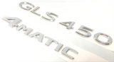#3 CHROME GLS450 + 4MATIC REPLACEMENT FOR MERCEDES REAR TRUNK NAME EMBLEM BADGE