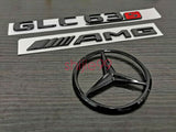 Black GLC63S AMG and Rear Star replacement PACKAGE Decal Badge Sticker X253 ONLY