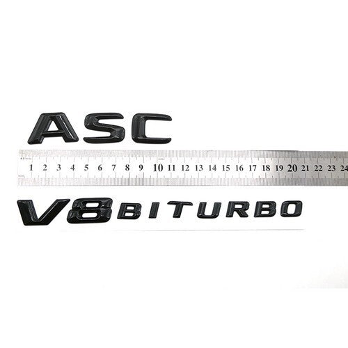 1Set 3D Gloss Black“AMG + C 63 S + BITURBO” Emblem car sticker for Mercedes Benz