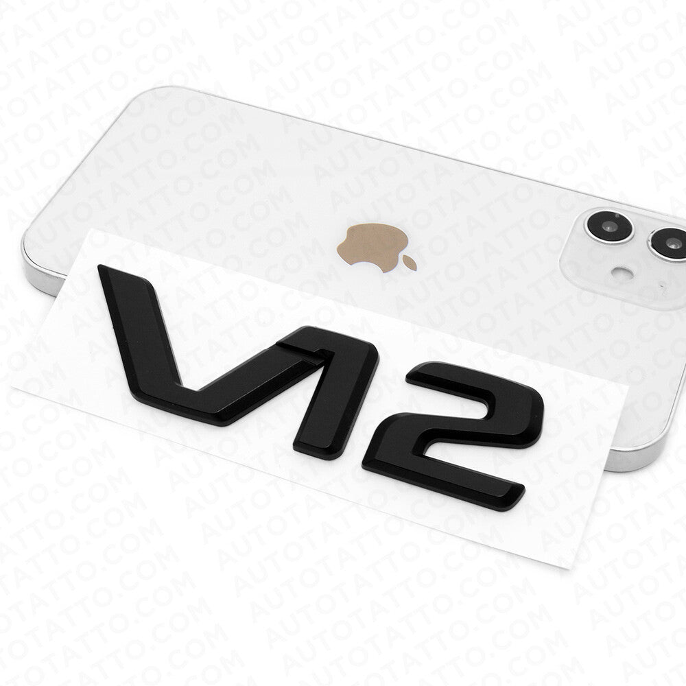 V12 AMG Side Quarter Fender Marker Nameplate Emblem Badge Matte Black Sport