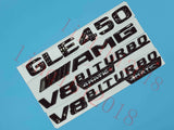Gloss Black GLE450 AMG V8 BITURBO Trunk Embl Badge Sticker for Mercedes Benz
