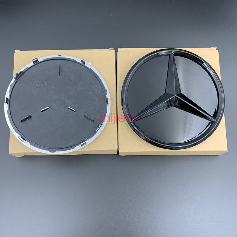 Glossy Black Front Grille Star Emblem Logo For Mercedes Benz C-Class 2019-2020