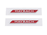 2Pcs Red Chrome Maybach Letters Fender Sticker Emblem Badge for Mercedes Benz