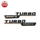 Gloss Black TURBO 4MATIC Side Decal Badge For Mercedes-Benz GLC220 GLC250 GLC43