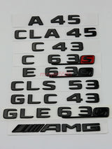Matte black C63 AMG V8 BITURBO Trunk Emblem Badge Sticker For Mercedes Benz
