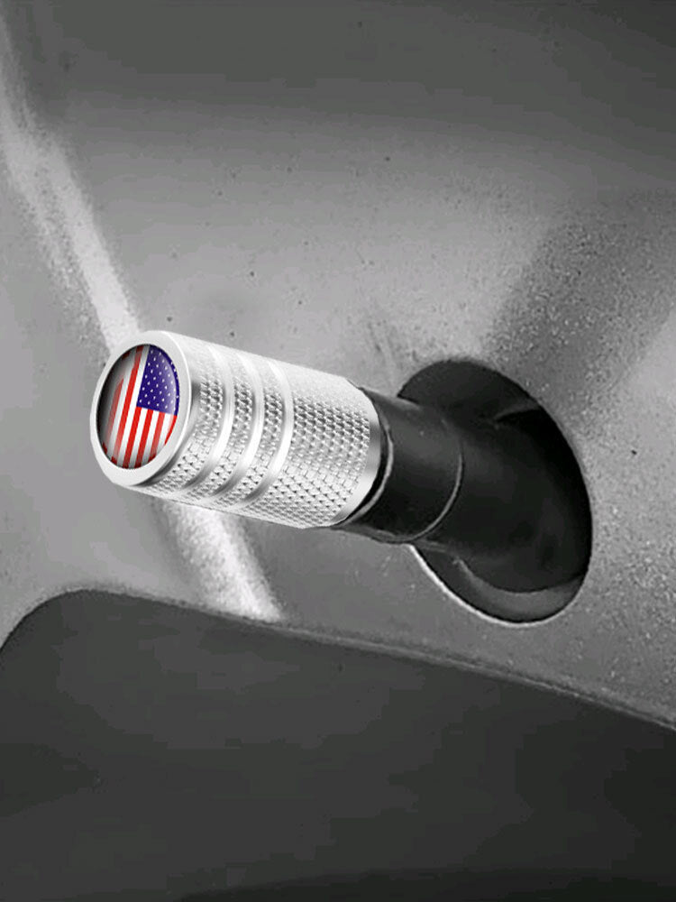 4pcs American Flag Tire Valve Caps Wheel Stem Air Valve Caps Accessories Tire Air Cap