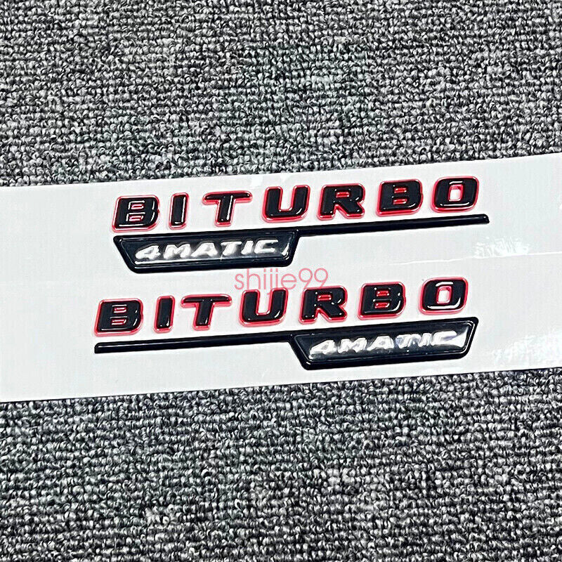 Black C43 AMG BITURBO 4MATIC Rear Star Emblem Badge Set For Mercedes C43 W205