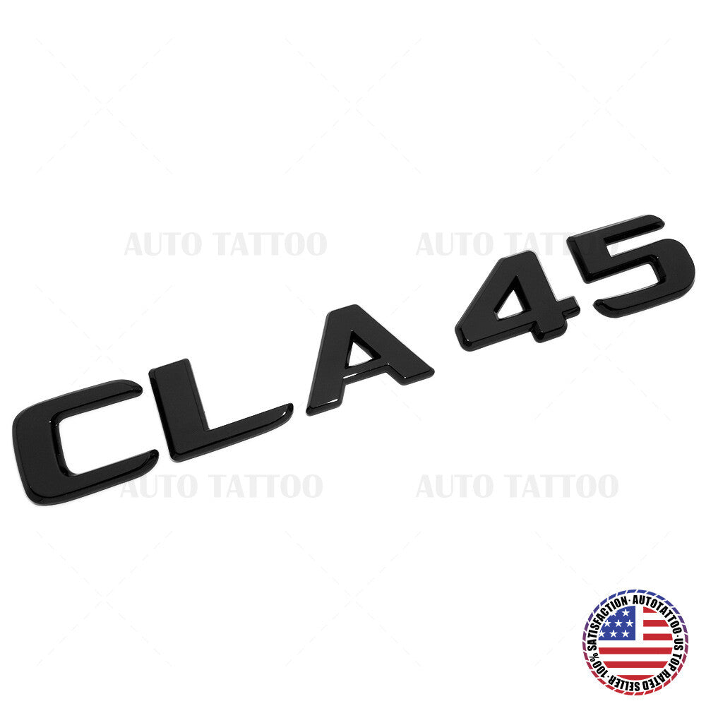 CLA 45 AMG 3D Emblem Trunk Lid Letter Logo Nameplate Badge Decorate Gloss Black
