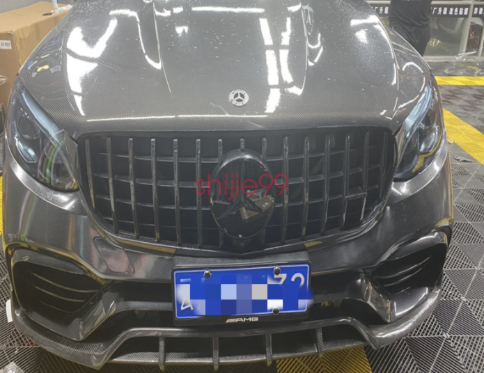 Glossy Black Front Grille Star Emblem Logo For Mercedes Benz C-Class 2019-2020