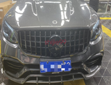 Glossy Black Front Grille Star Emblem Logo For Mercedes Benz C-Class 2019-2020