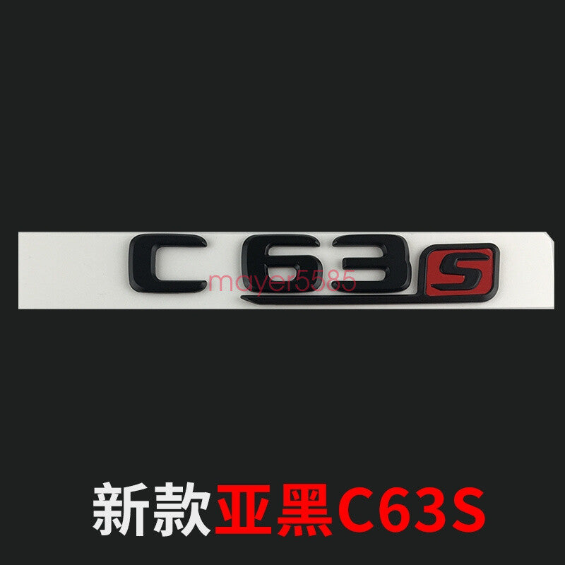 C63s AMG V8 BITURBO Trunk Emblem Badge Sticker for Mercedes Benz Matte black