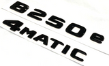 BLACK B250e + 4MATIC FOR MERCEDES REAR TRUNK EMBLEM BADGE NAMEPLATE DECAL NUMBER