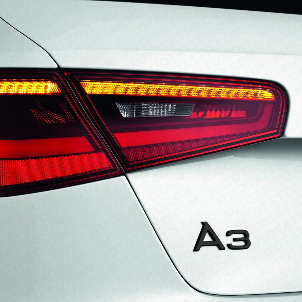 For Audi A3 Matte Black Rear Letter Tail Badge Trunk Emblem Badge Logo Sport
