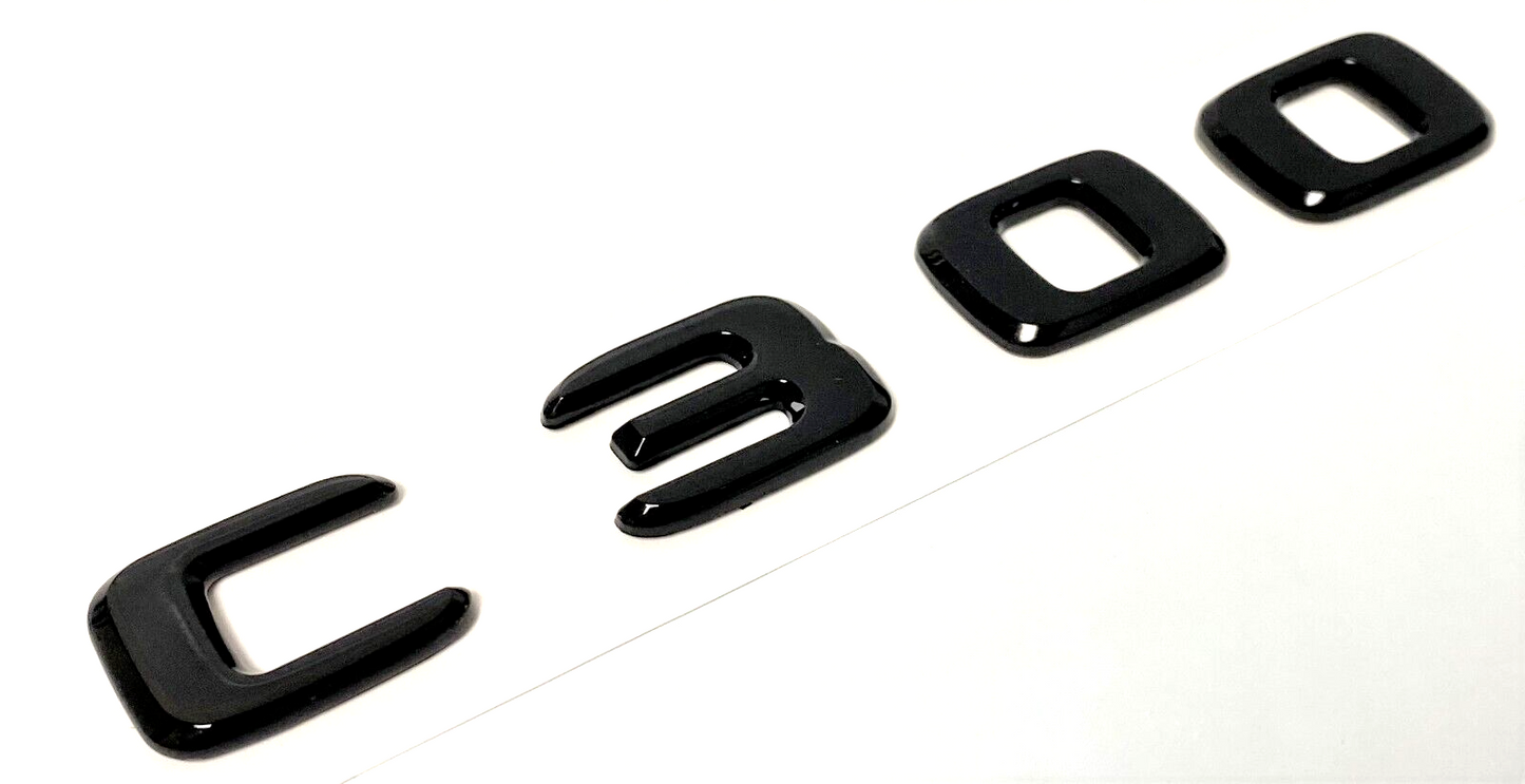 C300 BLACK For MERCEDES REAR TRUNK EMBLEM BADGE NAMEPLATE DECAL LETTERS
