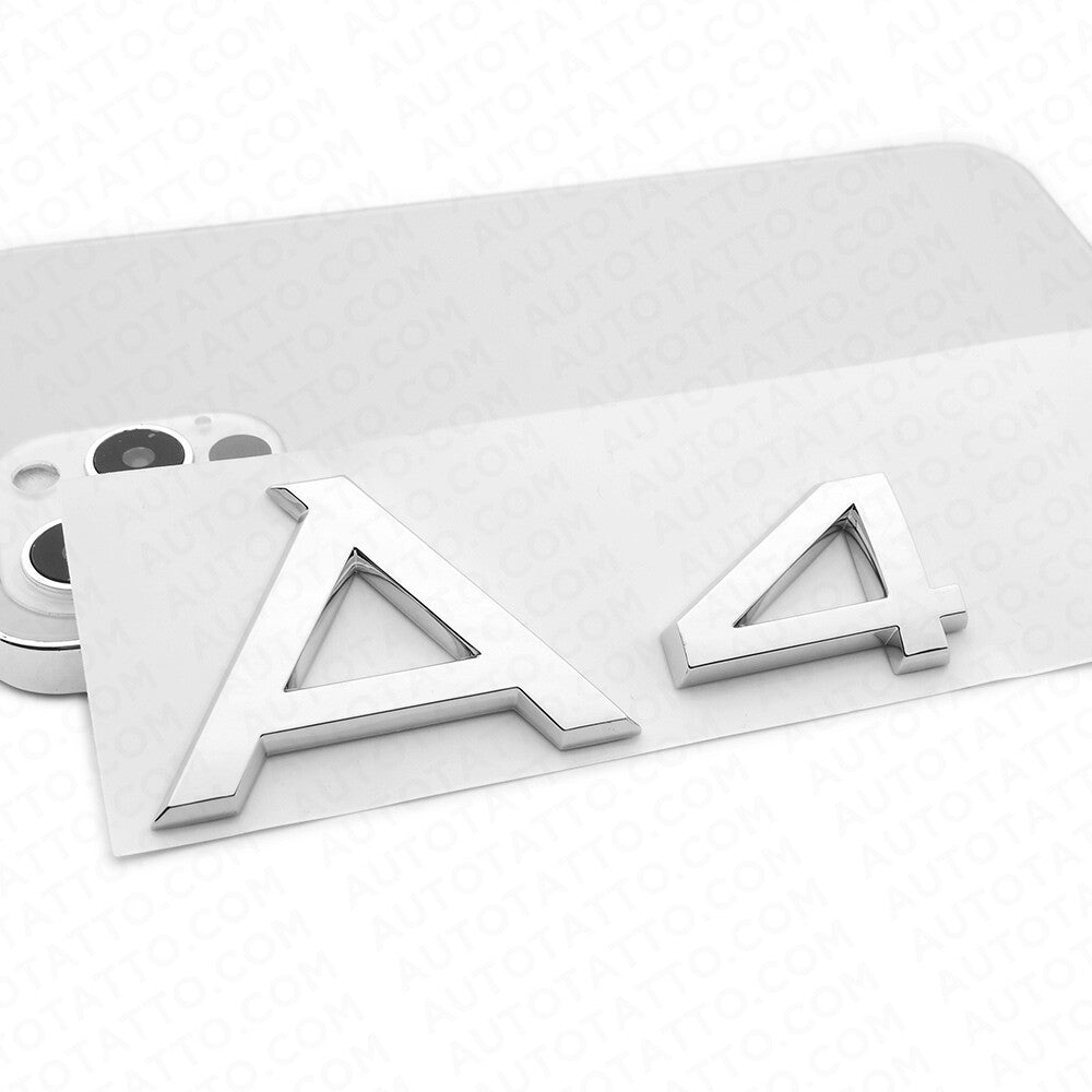 For Audi A4 OEM Chrome Rear Letter Tail Badge Trunk Emblem Badge Logo Sport