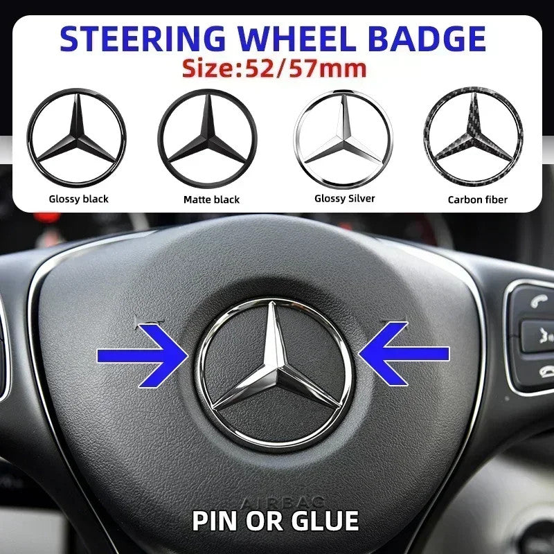 Mercedes Benz Steering Wheel Replace Badge Emblem W204 205 GLA GLC CLA A E Class