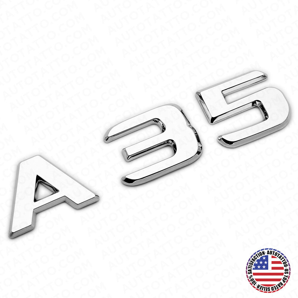 A35 AMG Letter Emblem 3D Trunk Logo Nameplate Badge Decorate Sport OEM Chrome