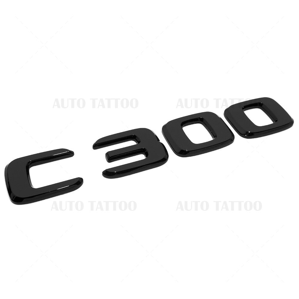 17-21 C300 Emblem Trunk Lid Letter Logo Nameplate Badge Decorate AMG Gloss Black