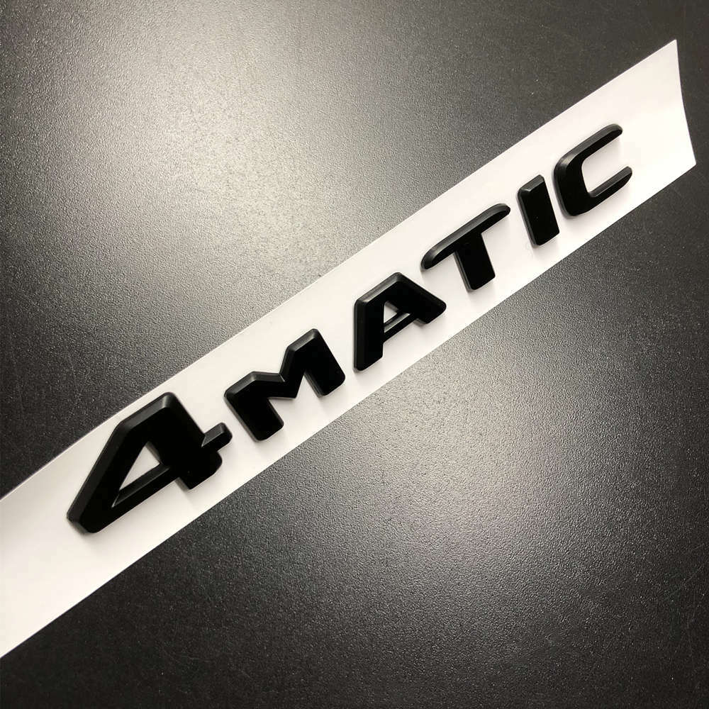 4Matic Matte Black Car Rear Trunk Lid Sticker Emblem For Mercedes-Benz 2017-2023