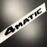 4Matic Matte Black Car Rear Trunk Lid Sticker Emblem For Mercedes-Benz 2017-2023