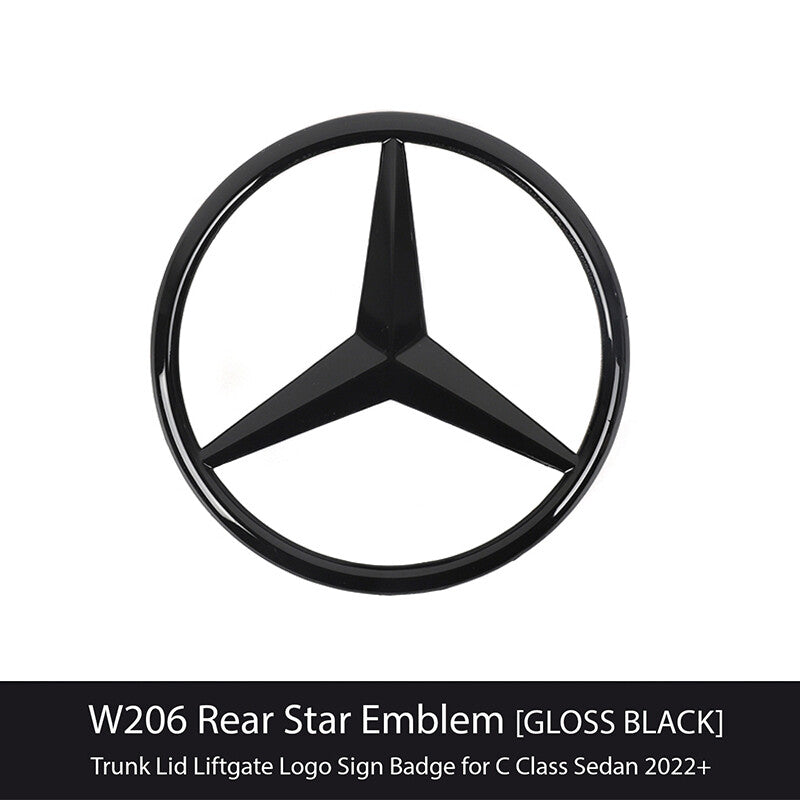 For MB C Class W206 2022-2024 Rear Boot Lid Badge Star Gloss Black A2068171600