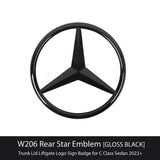 For MB C Class W206 2022-2024 Rear Boot Lid Badge Star Gloss Black A2068171600