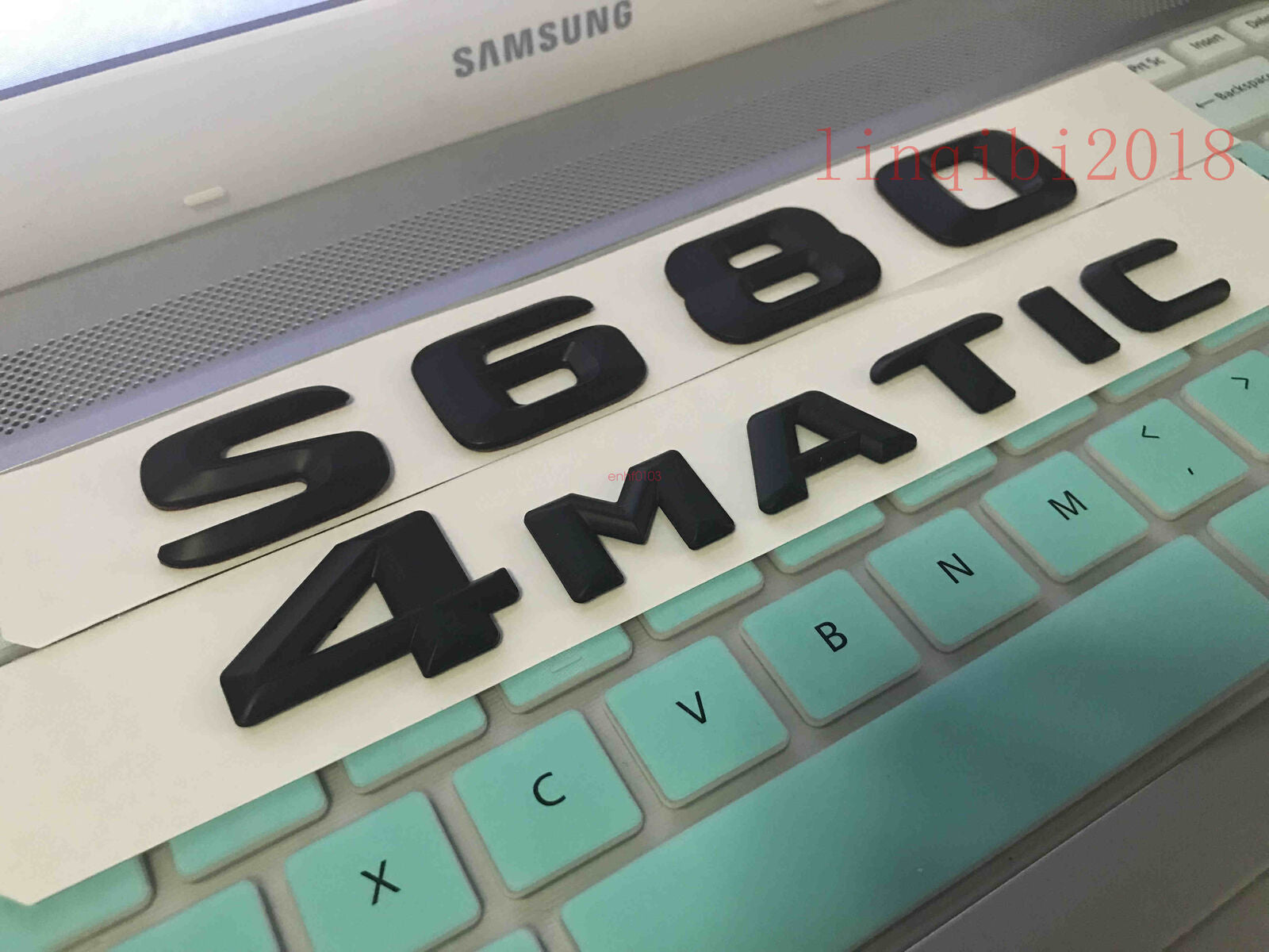 Matt black "S680 + 4 MATIC" Letters Trunk Emblem Badge Sticker for Mercedes Benz