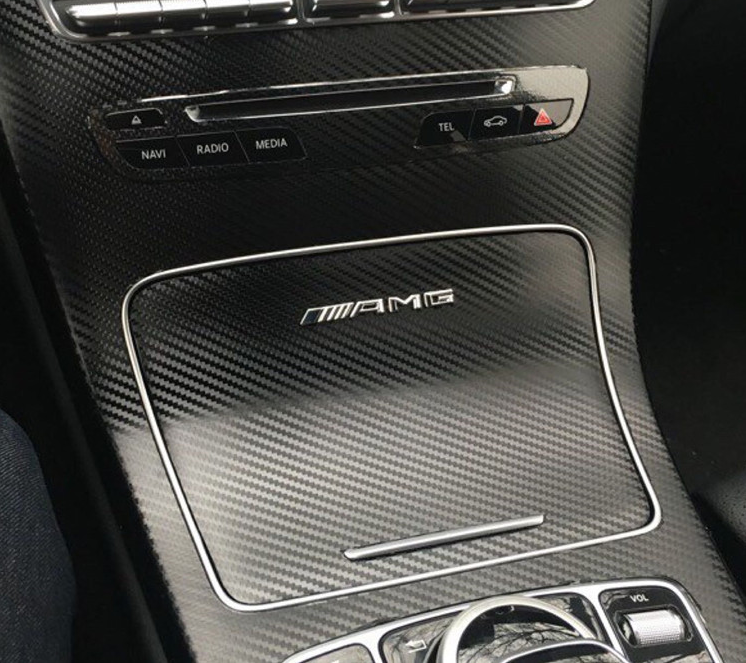 Chrome AMG Interior Dash Control Decal Badge For Mercedes- GLC220 GLC250 GLC43