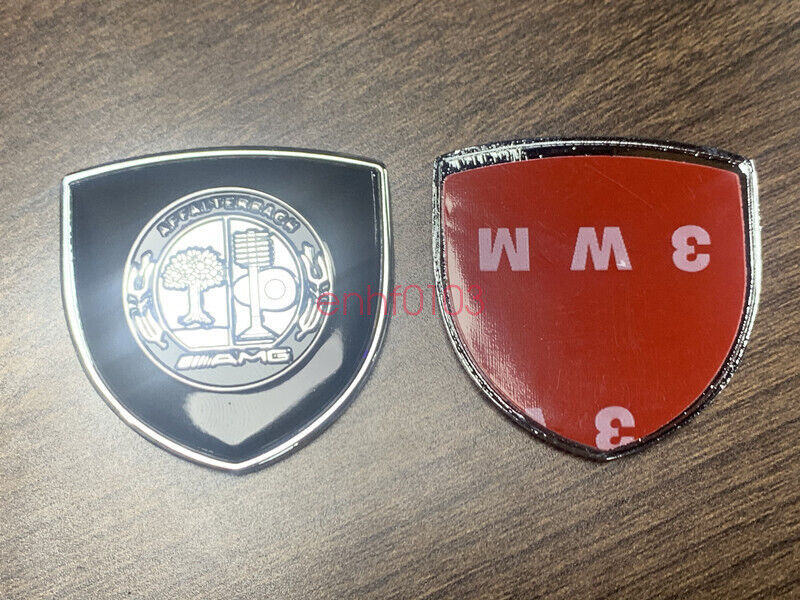 2pcs Black AFFALTERBACH Club 3D Logo FOR Mercedes Benz Car Body Emblem Badge