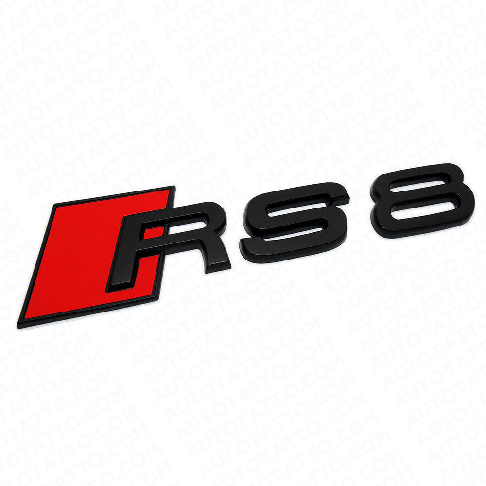 Audi RS 8 Matte Black Rear Letter Tail Nameplate Trunk Emblem Badge Sport Sline
