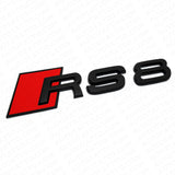Audi RS 8 Matte Black Rear Letter Tail Nameplate Trunk Emblem Badge Sport Sline