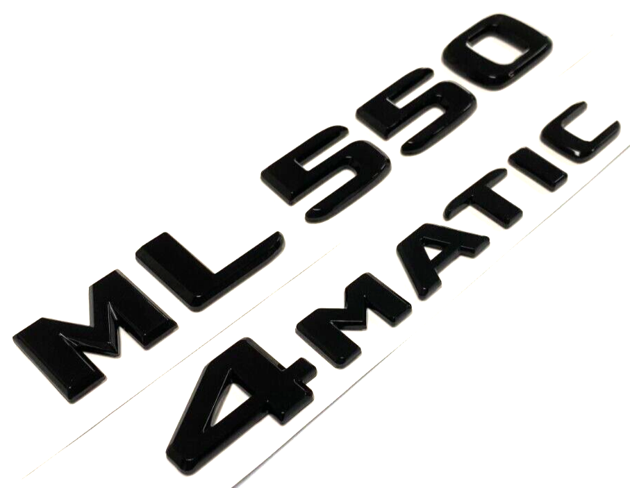 BLACK ML550+4MATIC FOR MERCEDES REAR TRUNK EMBLEM BADGE NAMEPLATE DECAL NUMBER
