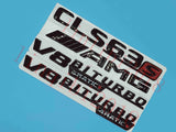 Gloss Black CLS63s AMG V8 BITURBO Trunk Embl Badge Sticker for Mercedes Benz