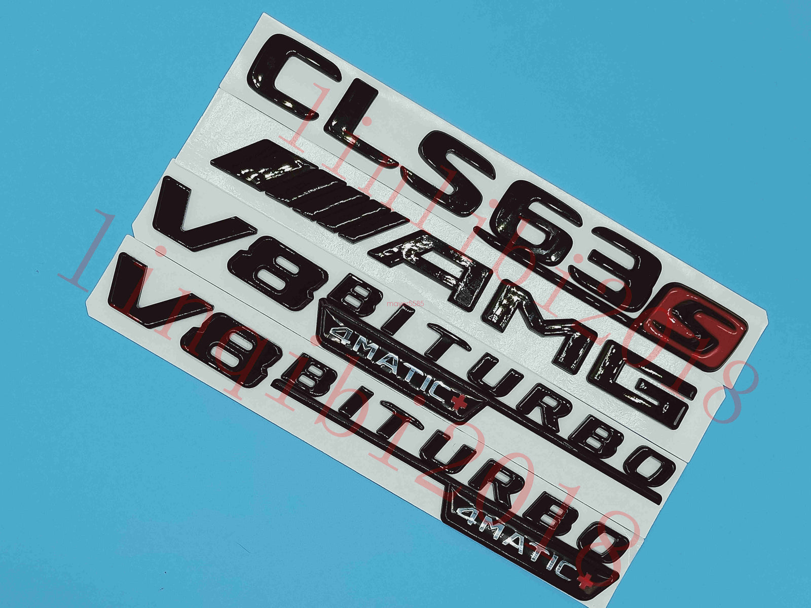 Gloss Black CLS63s AMG V8 BITURBO Trunk Embl Badge Sticker for Mercedes Benz