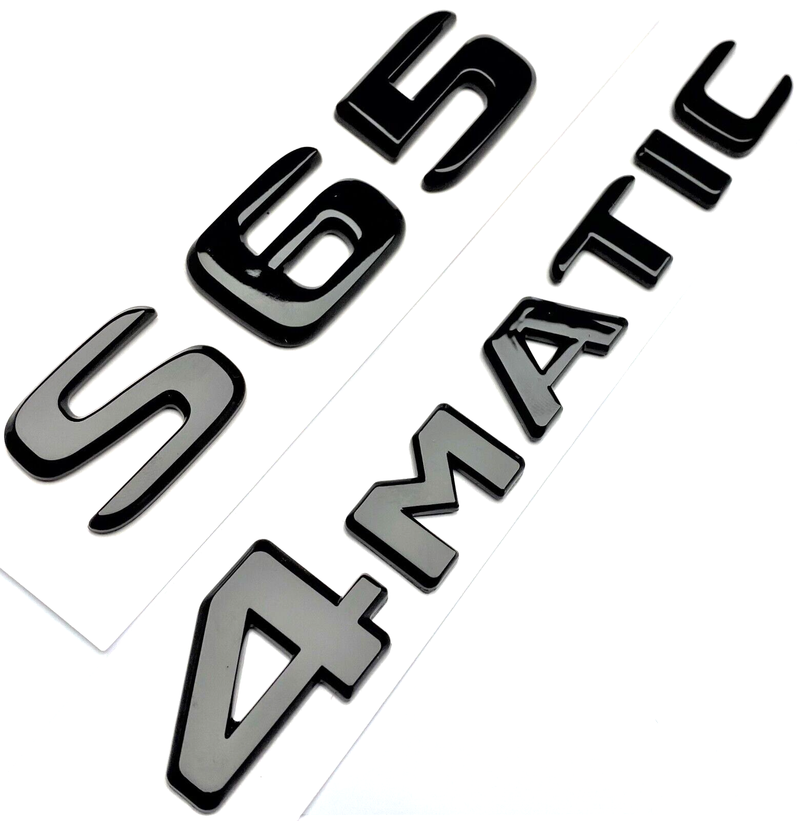 GLOSS BLACK S65+4MATIC FOR MERCEDES S65 REAR TRUNK EMBLEM BADGE NAMEPLATE DECAL