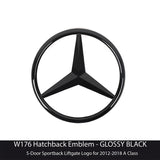 Rear Boot Trunk Star Badge Mercedes Benz A Class W176 Gloss Black Emblem