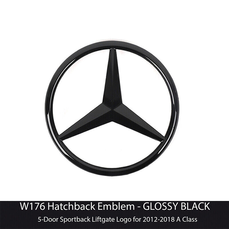 Rear Boot Trunk Star Badge Mercedes Benz A Class W176 Gloss Black Emblem