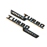 Gloss Black Turbo 4MATIC Side Decal Badge Emblem For Mercedes A200 A250 A45 AMG