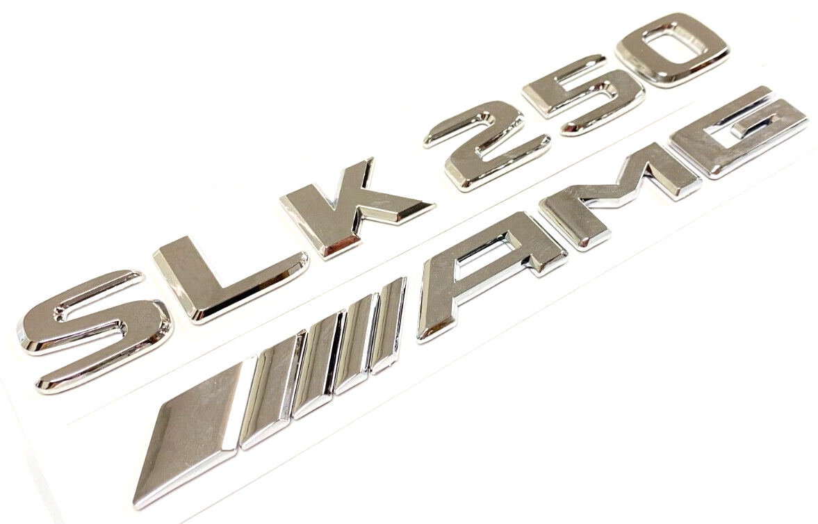 #2 CHROME SLK250 +AMG REPLACEMENT FOR MERCEDES REAR TRUNK EMBLEM BADGE DECAL LID