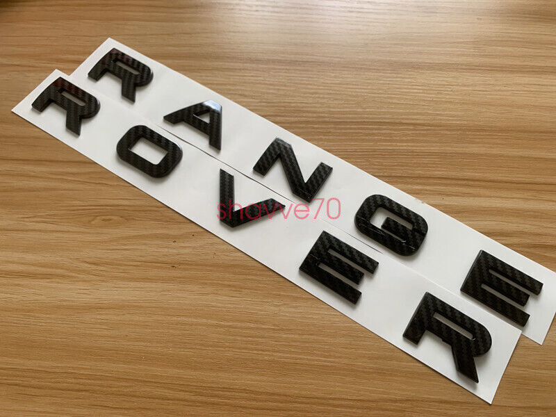 Range Rover Carbon Fibre style Letters Hood or Trunk Tailgate Emblem Nameplate