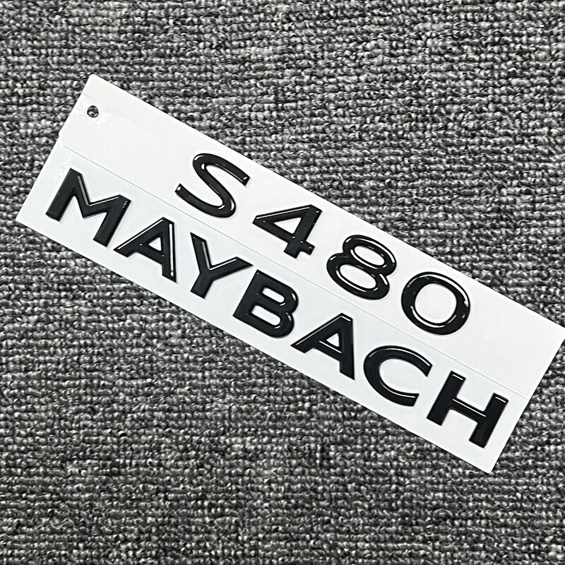 For S-Class W222 S480 Maybach Glossy Black Rear Trunk Emblem Decal Badge Sticker